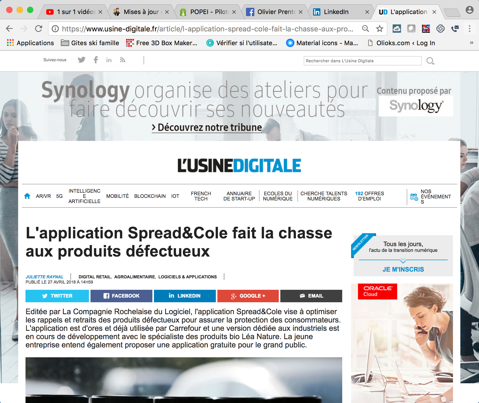 Spread&Cole dans l’Usine Digitale