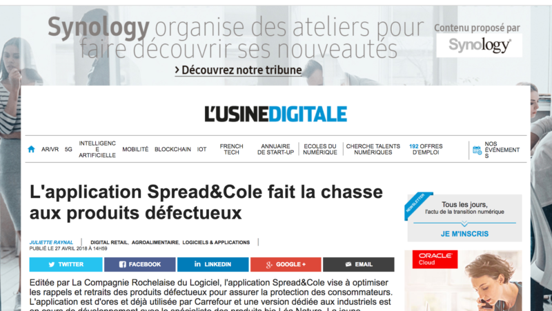 Article dans l'Usine Digitale