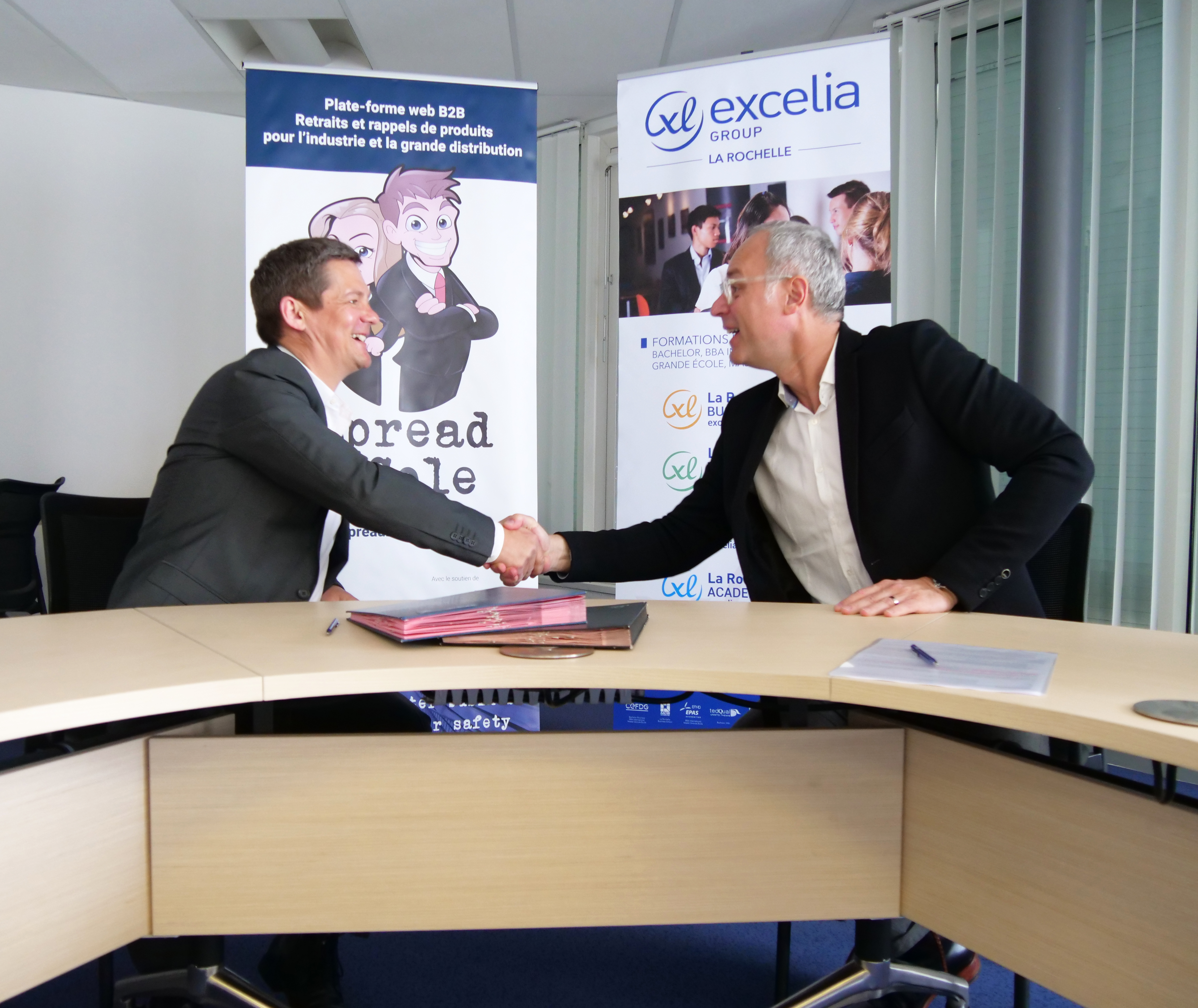 Olivier PRENTOUT et Bruno NEIL signent la convention de mécénat Spread&Cole - Excelia Group